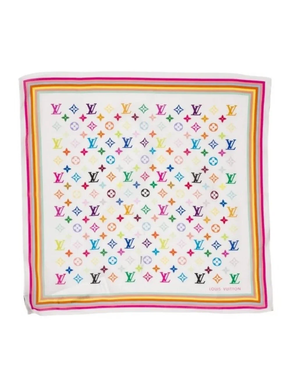 BNIB! RARE! Louis Vuitton X Takashi Murakami Multicolor Monogram Scarf LV X TM